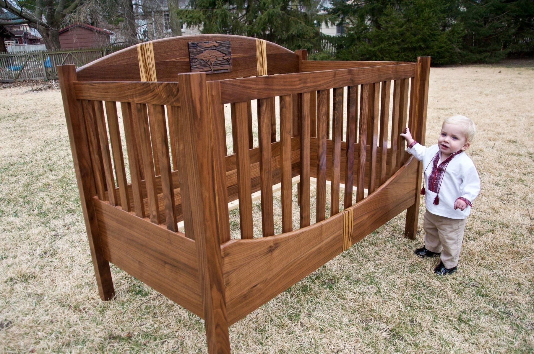 Handmade Acacia Tree Crib by Drop Tine Design