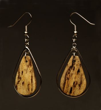 Custom Made Spalted Maple Wearable Sculpture Earrings With Sterling Silver