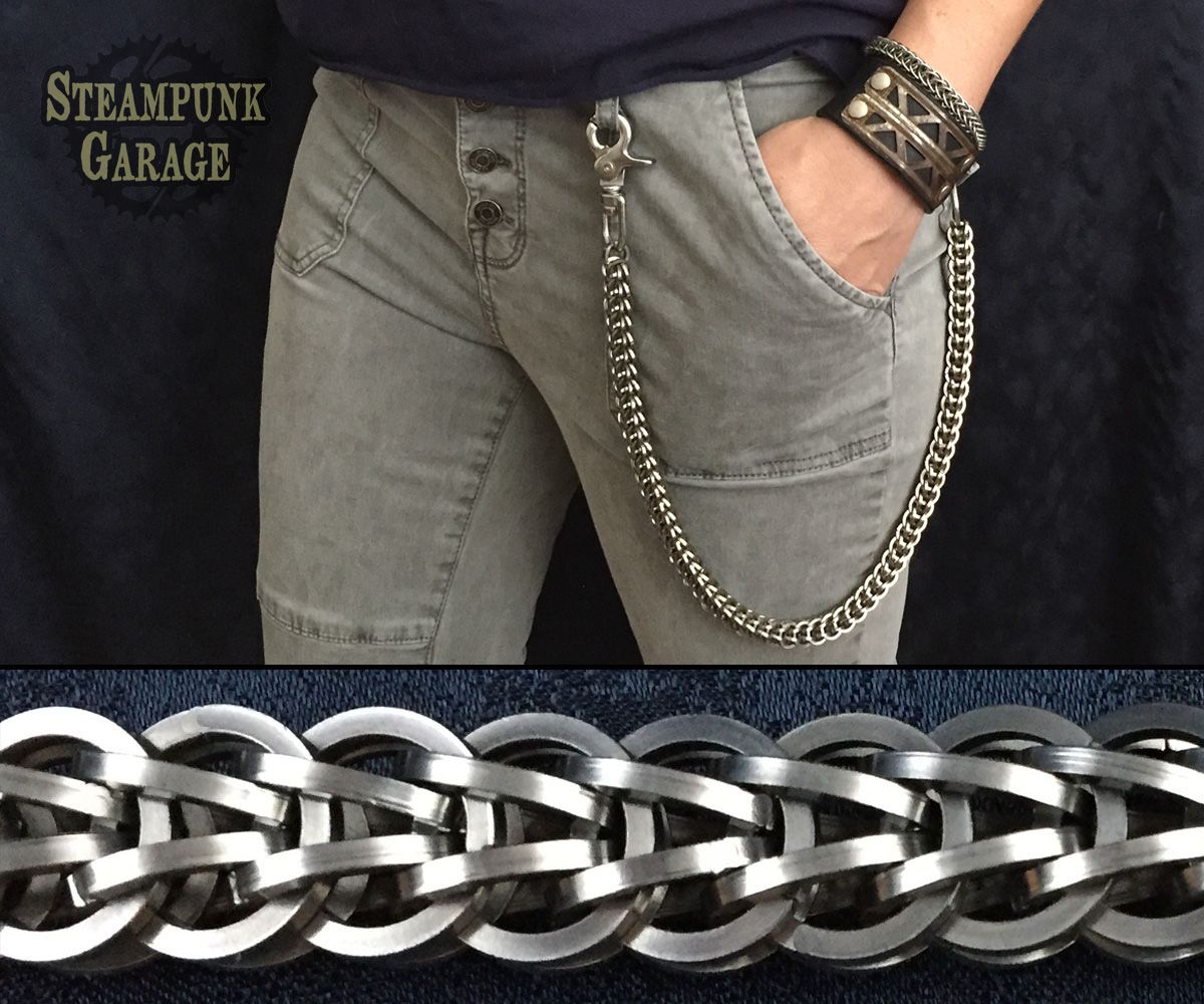 Handmade Wallet Chain - Black Or Silver Fullpersian Foxtail 