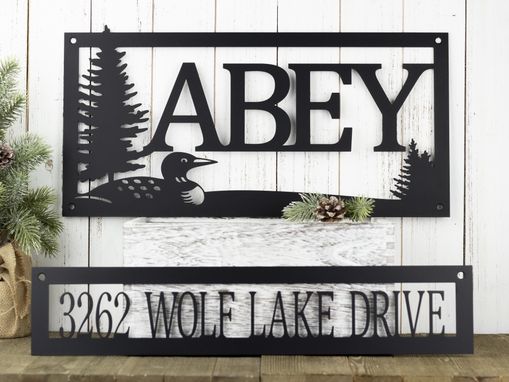 Custom Made Custom Family Name Sign - House Address Sign - Metal Laser Cut Sign - Loon