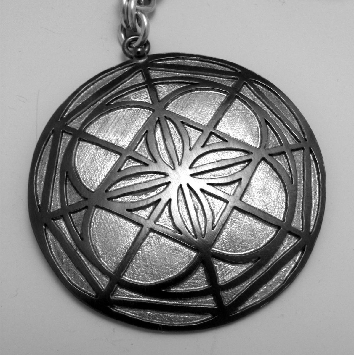 Hand Made Sterling Silver Universal Pattern Keychain With Kenpo Creed