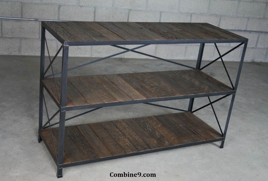 Bespoke Furniture Industrial Shelving Handmade Rustic Reclaimed Bookshelf 
