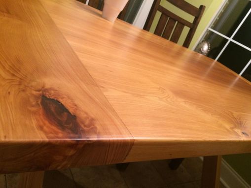 Custom Made Three Board Cypress Table With Bread Board Ends