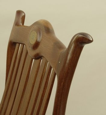 Custom Made Custom Black Walnut Wood Seat Rocker