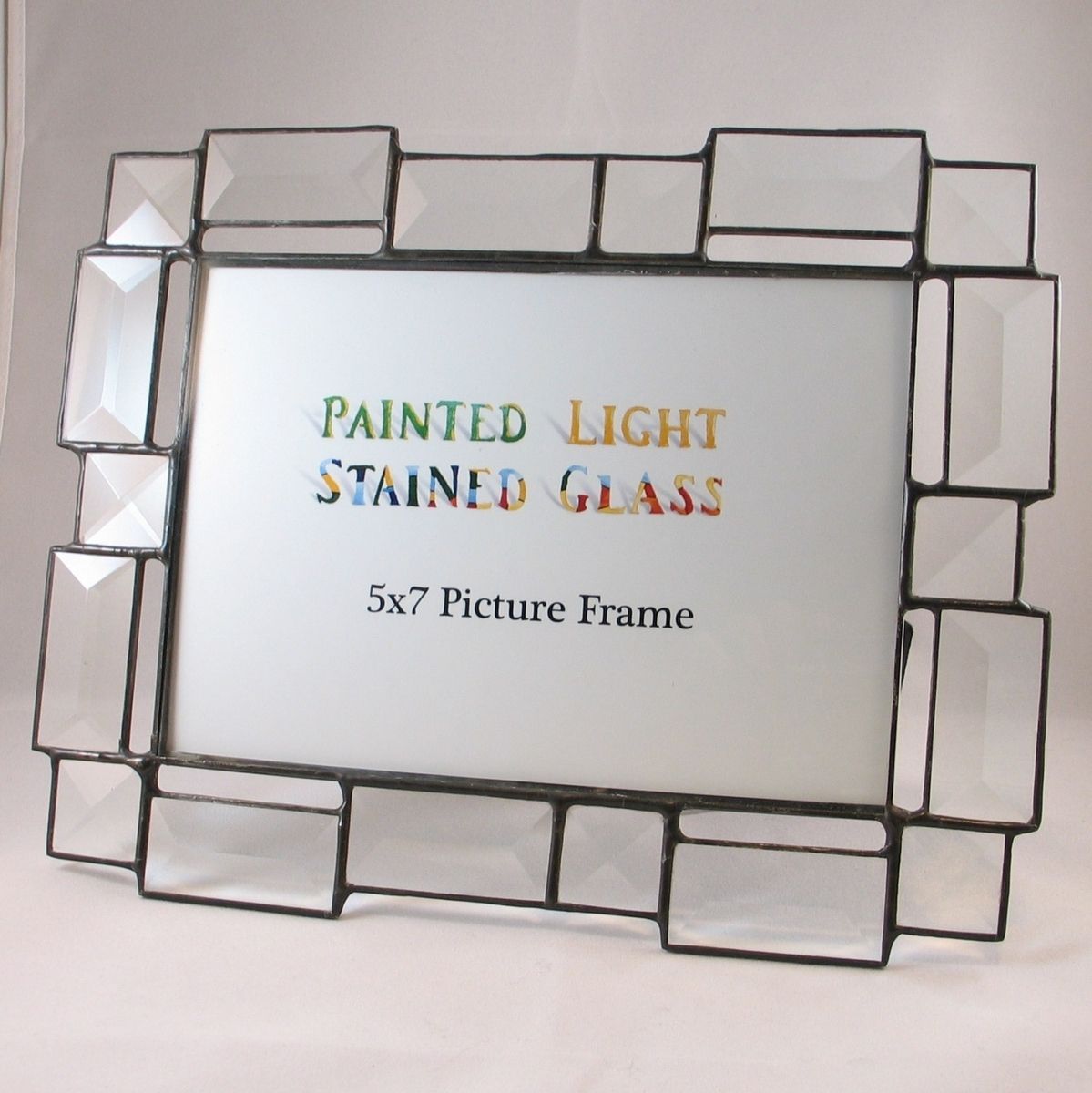 Hand Made 5x7 Stained Glass Bevel Picture Frame by Painted Light