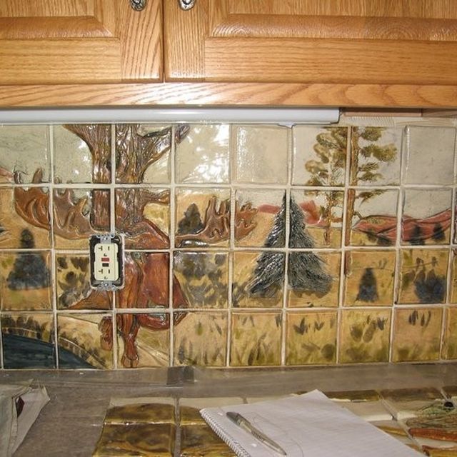 Hand Crafted Custom Wildlife Ceramic Tile Kitchen Backsplash By Hand Crafted Custom Wildlife Ceramic Tile Kitchen Backsplash By Zamora Creations Custommade Com