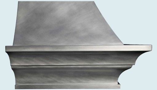 Custom Made Zinc Range Hood With Outswept Crown & French Band