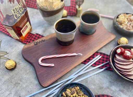 Custom Made Whiskey Board With Custom Ceramic Cups