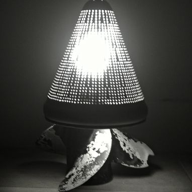 Custom Made Handmade Boat Prop Lamp I Made From An Old Boat Propeller And An Aluminum Food Strainer.