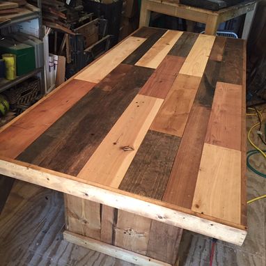 Custom Made Bricklay Reclaimed Wood Table