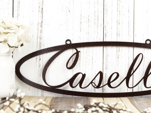 Custom Made Custom Metal Sign With Family Last Name, Personalized Plaque, Oval