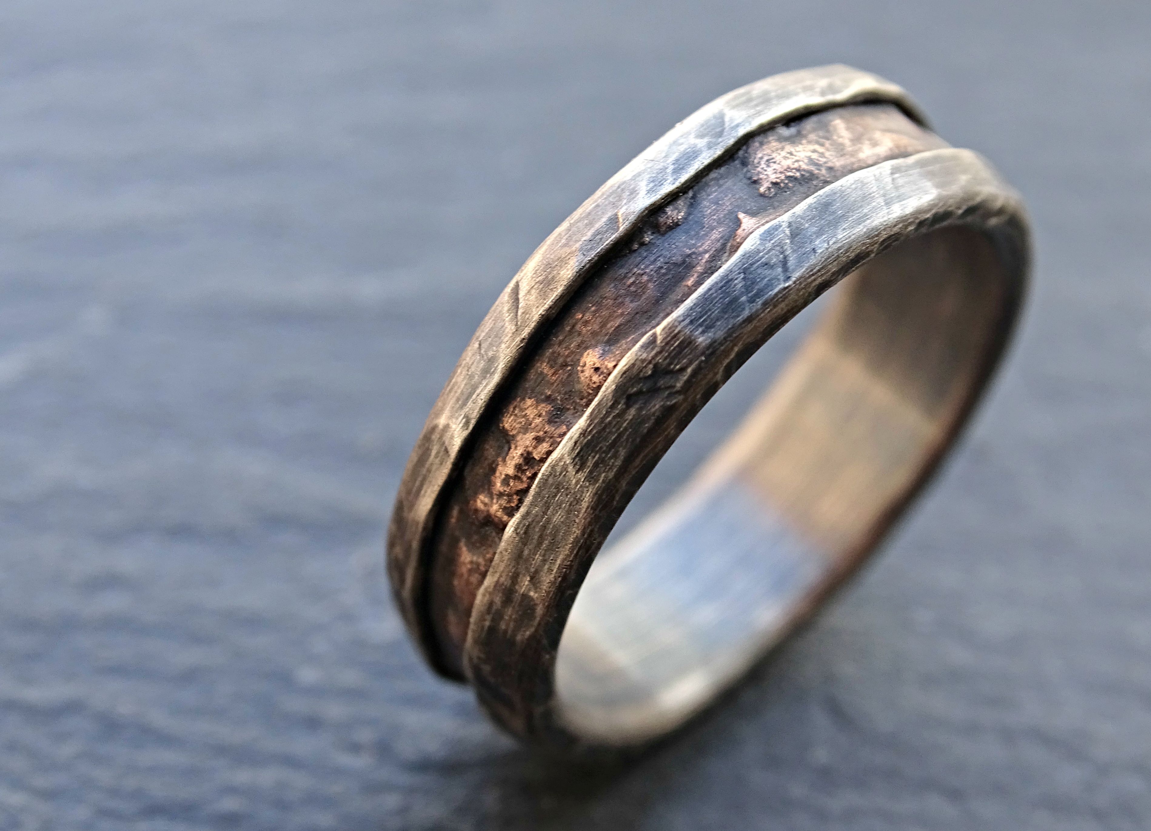 Buy a Hand Made Cool Mens Ring, Alternative Wedding Band ...