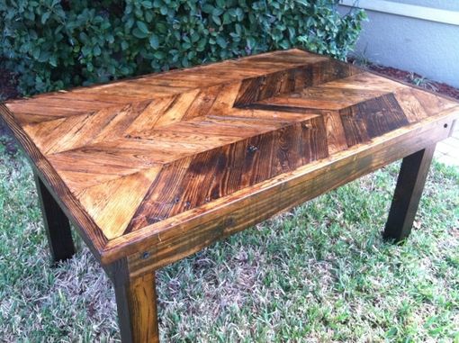 Hand Made Chevron Print Reclaimed Wood Dining Table by Fama Creations ...