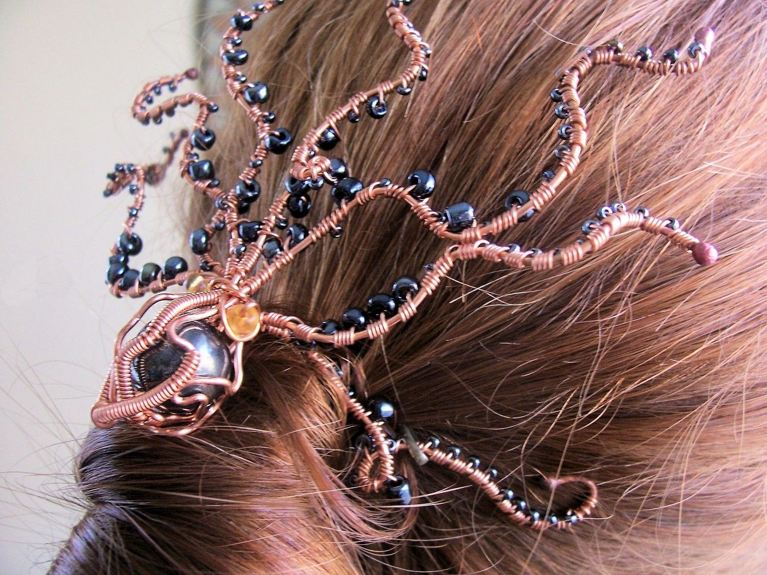 Custom Squid/Octopus Copper Hair Piece by Freckle Patch Design |  
