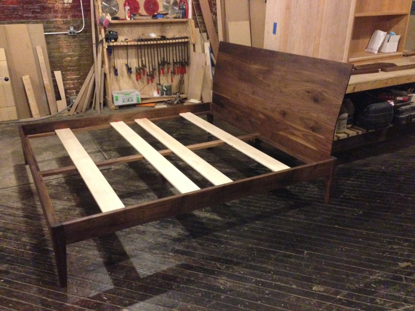 Hand Made Walnut Platform Bed by Goodwood Design