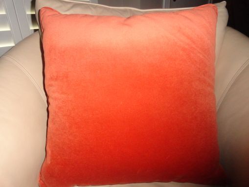 Custom Made Abstract Orange Needlepoint Pillow