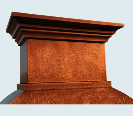 Custom Made Copper Range Hood With Corbels & Stack