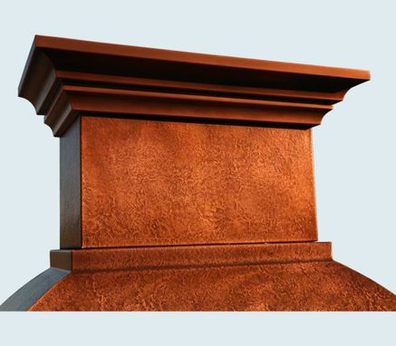 Custom Made Copper Range Hood With Corbels & Stack