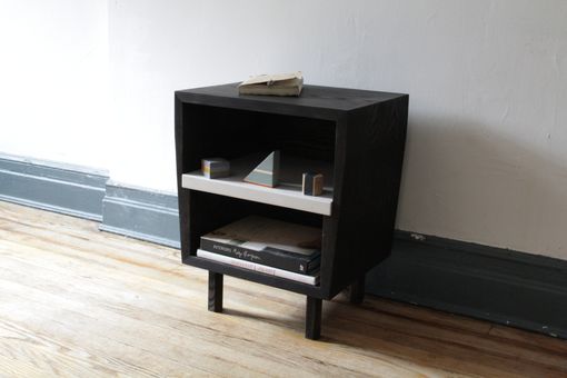 Custom Made Black As Nightstand - Torched Solid Ash
