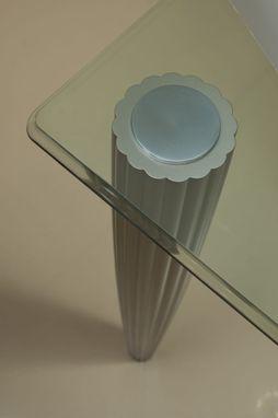 Custom Made Rice Glass Top Dining Table