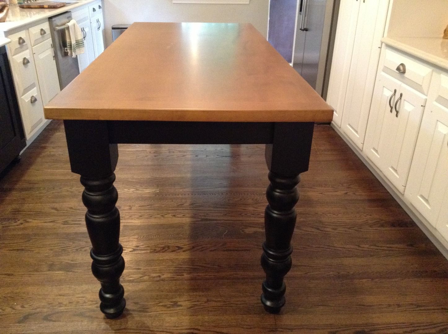 Buy a Custom Kitchen Dining Table With Hidden Leg 