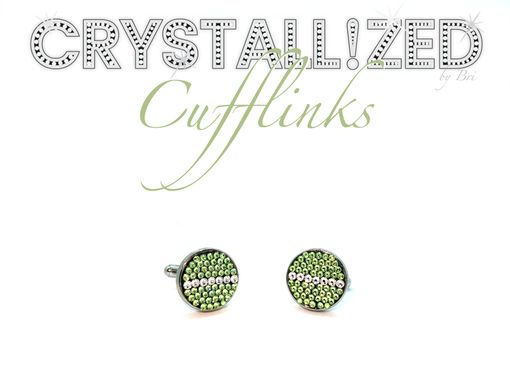 Custom Made Custom Crystallized Cufflinks Mens Formalwear Fashion Bling Genuine European Crystals Bedazzled