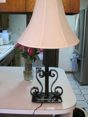 Custom Made Antler And Metal Lamp
