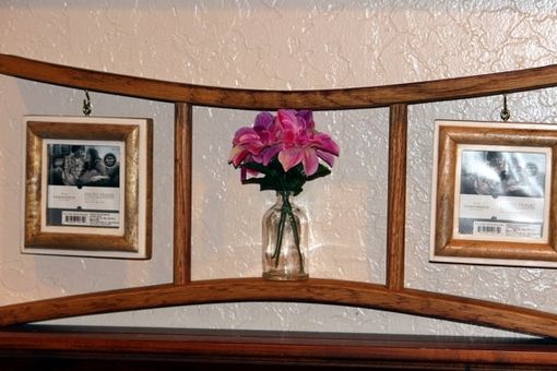 Custom Made Wine Stave Floating Frame & Vase