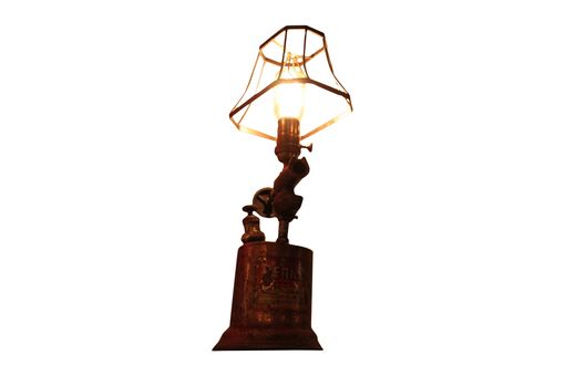 Custom Made Repurposed Antique Torch Light, Edison Bulb, Vintage Shade