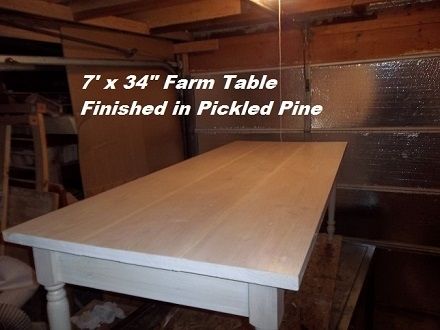 Custom Made 84" X 36" Custom Farm Table