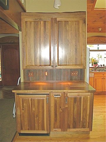 Custom Made Rustic Walnut Bar Cabinet by Five Points 