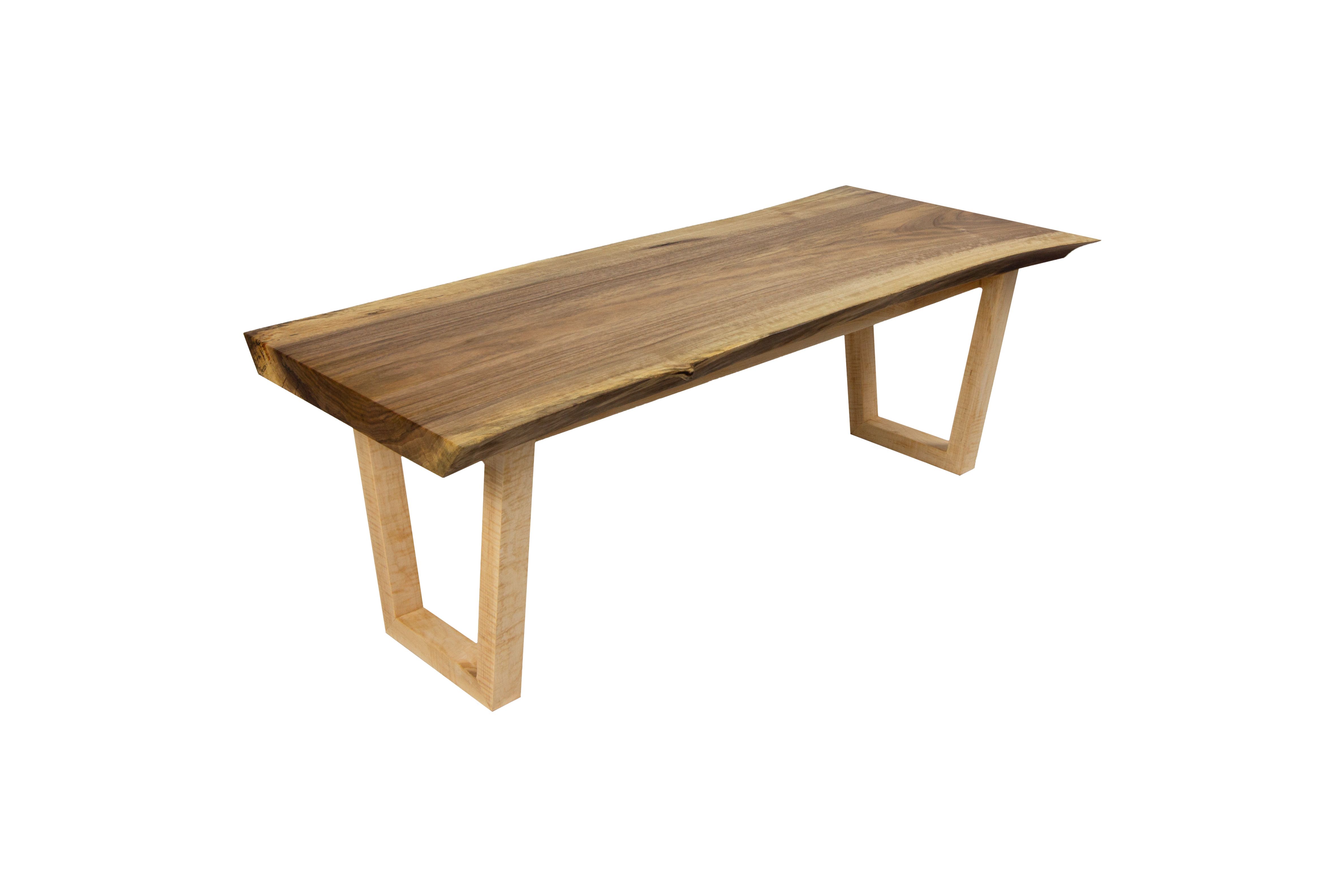 Buy Hand Made English Walnut And Maple Coffee Table, made to order from The Gudde Company