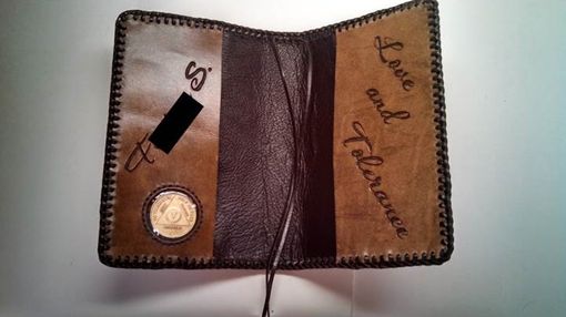 Custom Made Leather Alcoholics Anonymous Big Book Cover With Serenity Prayer
