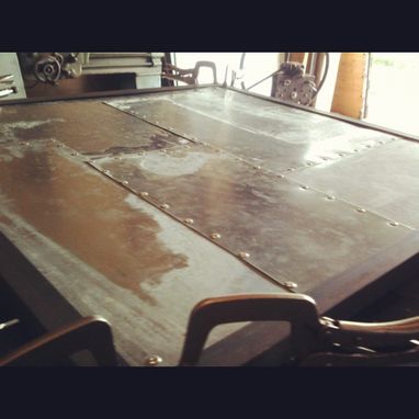 Custom Made Industrial Inspired Steel Coffee Table