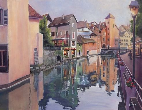 Custom Made Reflections Of Annecy (French Alps) - Fine Art Print On Canvas, Unstretched (14