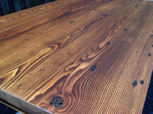 Custom Made Reclaimed Wormy Chestnut California Contemporary Thick Top Table