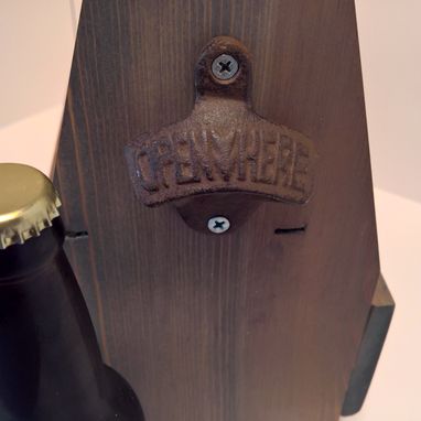 Custom Made Rustic 6-Pack Caddy With Bottle Opener