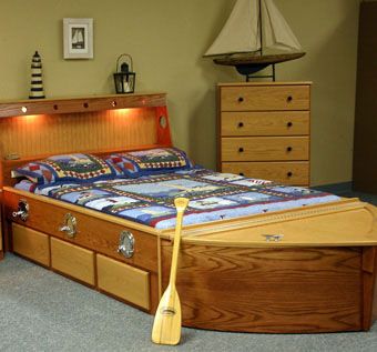 Hand Crafted Oak Boat Bed by Wwbeds Custom Furniture 