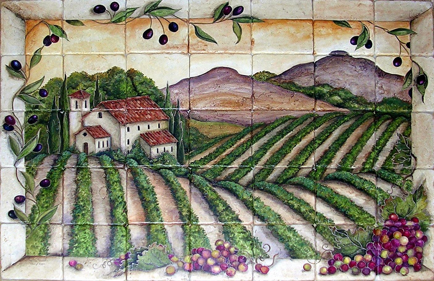 Custom Made Vineyard Murals by The Clay Palette