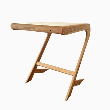 Custom Made Small Mid Century Modern Style Reclaimed Red Oak Cantilever Desk
