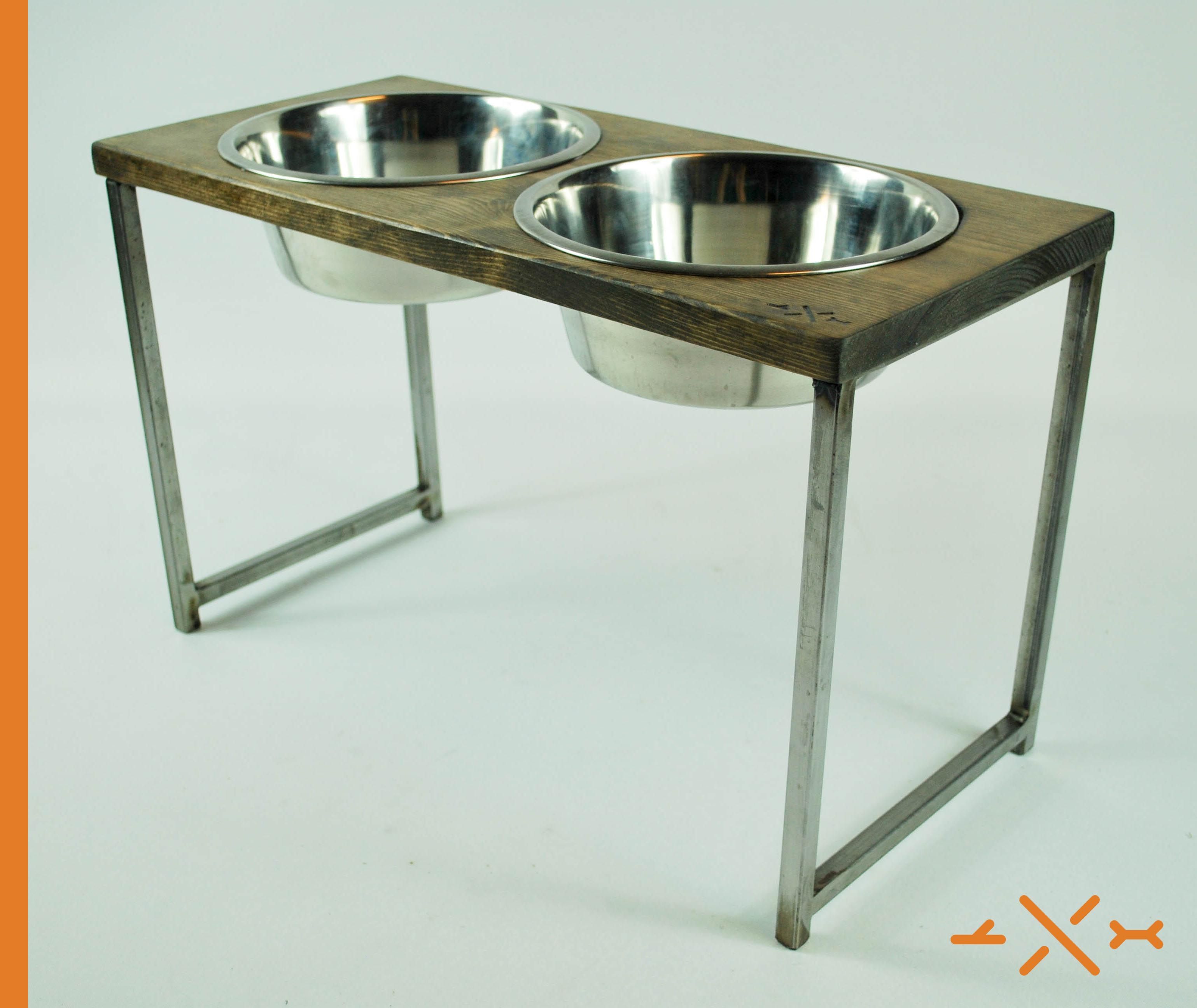 A Hand Made Dog Bowl Stand Pet Feeding Station Rustic Custom Made Dog Bowl Stand Pet Feeding Station Rustic Diner