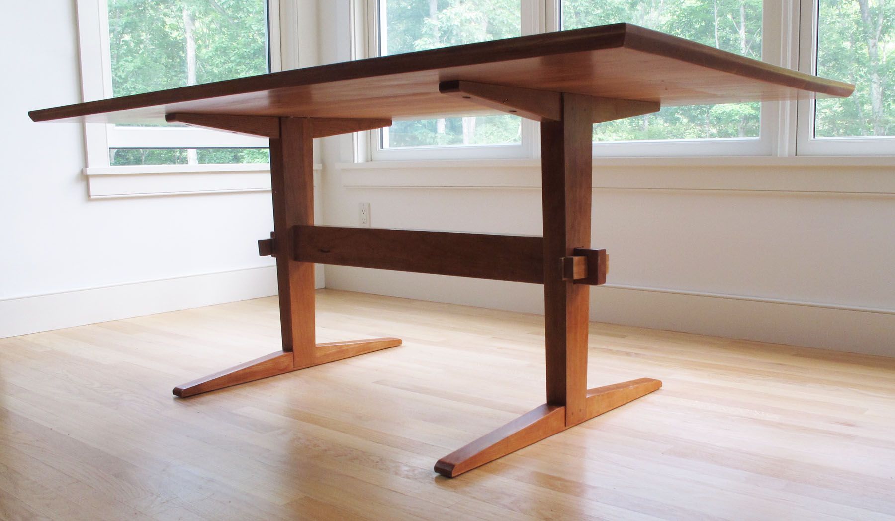 Hand Crafted Trestle Leg Dining Room Table by Simon Metz Woodworking