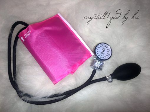 Custom Made Crystallized Sphygmomanometer Blood Pressure Cuff Pink Medical Bling European Crystals Bedazzled