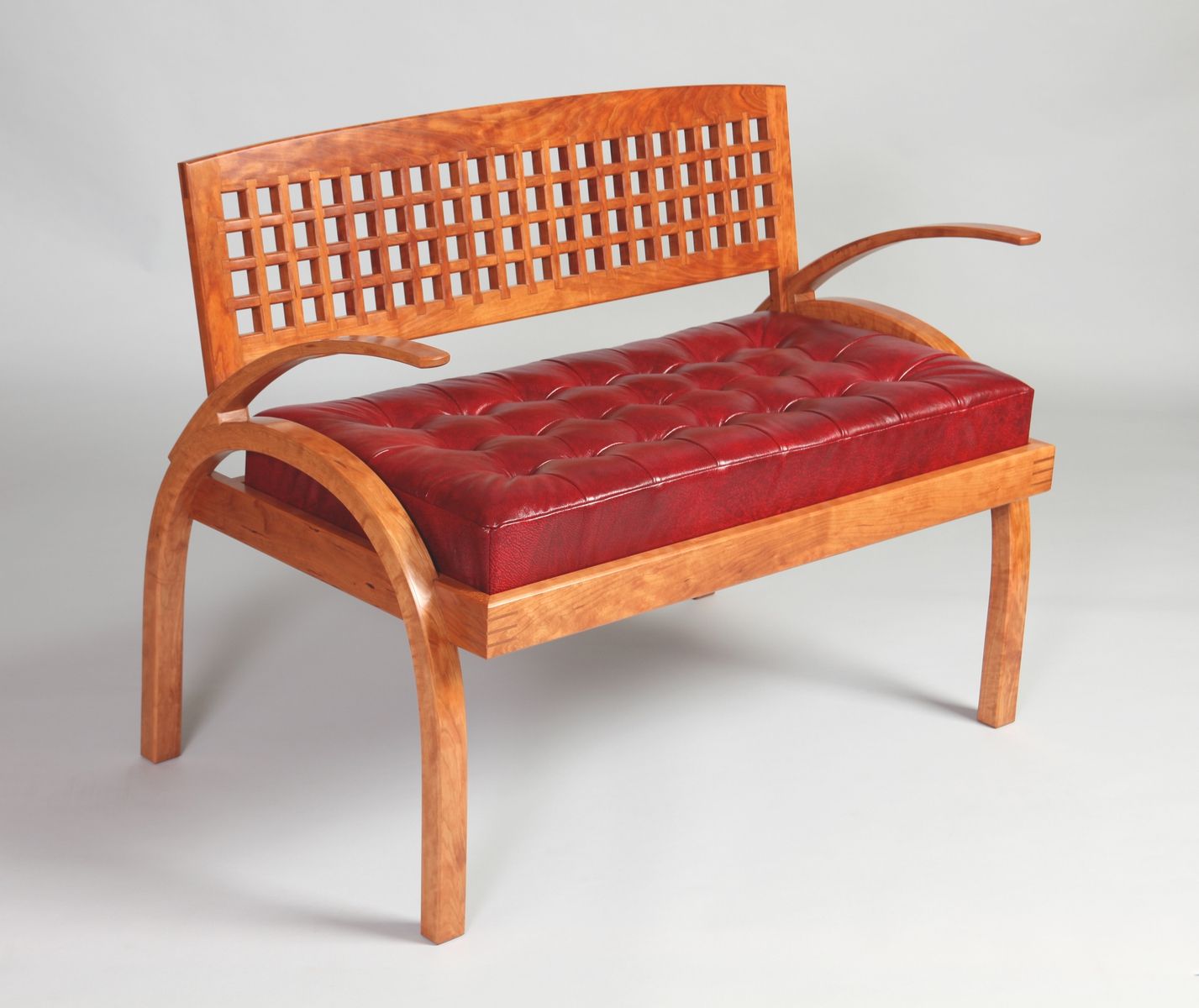 Hand Made Cherry Settee by Ajm Furniture