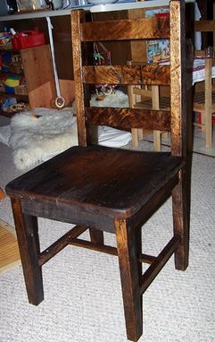 Custom Made Reclaimed Antique Oak Rustic Dining Chairs