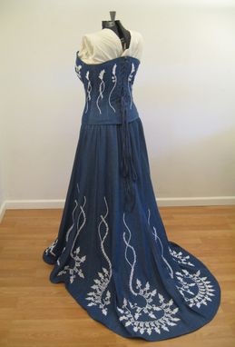 Handmade Denim And Lace Corset Wedding Dress By Hourglass Attire