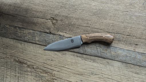 Custom Made The Hinder: A Basic Hunting Knife With A Flat Grind And Bocote Scales.
