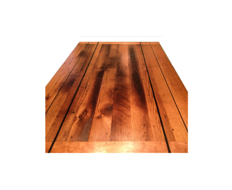 Custom Made Dining Table Reclaimed Barnwood  Oak And Cherry With Ebony Inlay