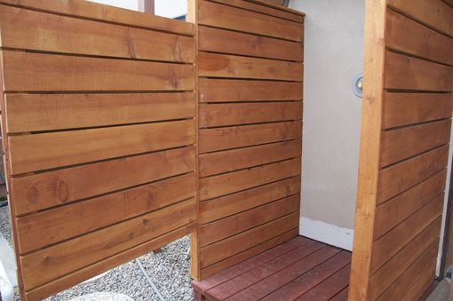 Custom Made Exterior Cedar-Redwood Shower Enclosure