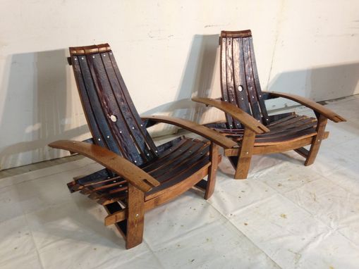 Custom Made Wine Barrel Stave Adirondack Chairs